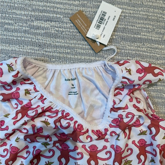 NWT Roller Rabbit Pink Monkey Dress Marina size 4 - Picture 2 of 3
